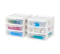 IRIS Compact Desktop 3-Drawer System, White, S