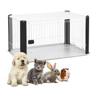 Iris Ohyama Dog Pen with Lockable Door, H60cm, Black, Detachable Roof, Plastic, Puppy Enclosure, For Rabbit Run, Indoors, Outdoors, Playpen for Dogs, Cats, Rodents, Pets, Dog Fence, Kennel, CLS-1130