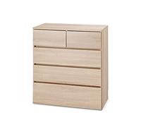 Iris Ohyama, Dresser / Chest of Drawers / Wooden Chest of Drawers / Dresser with 5 Drawers Runner, Easy Assembly, Modern Design, Office, Living Room, Bedroom - Wooden Chest - WCH-790 - Natural
