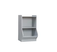 Iris Ohyama, Kids basic 2 shelf/Toy Storage/Kid Storage Cabinet/Wooden Storage Box/Toy Chest, Modern, Design, Bedroom, Playroom,School - Kids Basic Shelf - KSB-2 - Grey