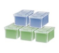 Iris Ohyama Letter & Legal Size Plastic Storage Bin Tote Organizing File Box, Clear, Split Lid