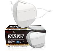 Iris Ohyama, Pack of 20 disposable FFP2 masks, Adjustable anti-irritation earloops, Nose clip, 3 layers - Disposable Protective Mask 3D Mask IDM-W - Polypropylene, White, 16 x 11 cm
