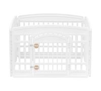 Iris Ohyama, Playpen, Puppy pen, Enclosure with 4 panels and 1 lockable plastic door , L91.5 x W91.5 x H60cm , Unit , Foldable, BPA-free, indoors/outdoors , CI-604E, For Dogs, Rabbits , White/Beige