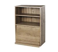 Iris Ohyama, Storage unit with 2 folding doors/Wooden Cabinet/Flap rack/Storage Cabinet, Adjustable shelf height 3.2 cm, Living Room, Kitchen - Flap Rack - CHR-1 - Ash Brown