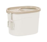 Iris Ohyama Top Entry Cat Litter Box White, Beige, One Size