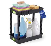 Iris Ohyama, Under Sink Shelf, 2 Tier Standing Shelf, Black, TTO-M