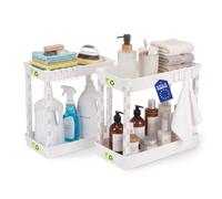 Iris Ohyama, Under Sink Shelf, 2 Tier Standing Shelf, White, TTO-C