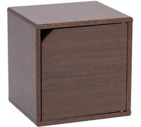 Iris Ohyama, Wooden Cabinet / Space Saving / Wooden Shelf / Storage Unit / Storage Cabinet, Stackable and Flexible Combination, Office, Living Room, Bedroom - QR Box with Door - QR-34D - Brown
