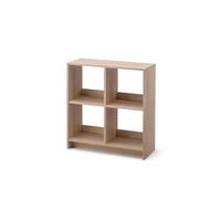 Iris Ohyama,Wooden Open Shelf, 4 Cube storage unit, Organiser, Modern design, Living room, Bedroom, Study room,WOS-4 - Light Brown