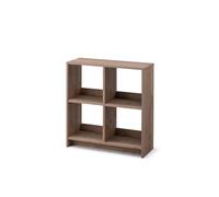 Iris Ohyama,Wooden Open Shelf, 4 Cube storage unit, Organiser, Modern design, Living room, Bedroom, Study room,WOS-4 - Ash Brown
