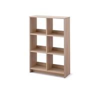 Iris Ohyama,Wooden Open Shelf, 6 Cube storage unit, Organiser, Modern design, Living room, Bedroom, Study room,WOS-6 - Light Brown