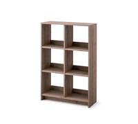 Iris Ohyama,Wooden Open Shelf, 6 Cube storage unit, Organiser, Modern design, Living room, Bedroom, Study room,WOS-6 - Ash Brown