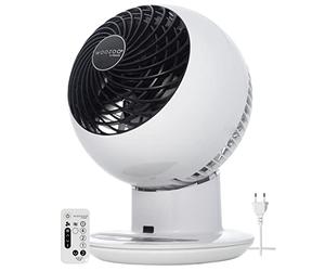 Iris Ohyama Woozoo Table Fan, 30㎡, Desk Fan, White, 5 Speeds, Remote Control, Silent, Quiet, Multidirection Oscillation, For Bedroom, Living Room, Air Circulator, Small, Cooling, Powerful, PCF-SC15T