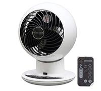 Iris Ohyama Woozoo Table Fan, Covers Rooms up to 43 m², Multi-Directional Oscillation, Remote Control, Quiet 35 dB, Portable, 10 Speed Settings, Timer, Desk Fan, For Bedroom & Office, White, PCF-SC15T