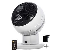 Iris Ohyama Woozoo Table Fan, Covers Rooms up to 43m², Multi-Directional Oscillation, Remote Control, Quiet 35dB, Portable, 10 Speed Settings, Timer, Desk Fan, For Bedroom & Office, White, PCF-SDC15T