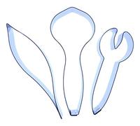 Iris Petal Cutter Set - 3 Pieces - Stainless Steel - Flower Cutters