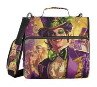 Iris Plaid Let's Party 3 Ringing 1.5 inch Binder with Extra Pockets with Handle and Removable Shoulder Strap Includes Zip Pocket Documents Files Storage Bag for School