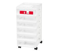 IRIS Plastic Storage, White, 6 Drawer