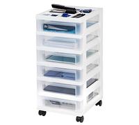 IRIS Plastic Storage, White, 6 Drawer