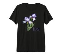 Iris Purple and White Iris Botanical Flower Premium T-Shirt