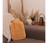 HOS Sheepskin IRIS 100% Real Sheepskin Cover With Hot Water Bottle and Gift Box Included Chestnut