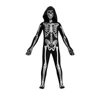 Iris Sprite Men's Halloween Skeleton Costume Men Adult 3D Skeleton Long Sleeve Jumpsuit with Hoodie (S)