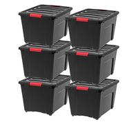 IRIS Stack & Pull Storage Box, Black, 54 Qt. -6 Pack