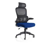 Iris Task Operator Black Mesh Back Bespoke Colour Seat Stevia Blue