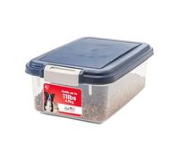 IRIS USA 10Lbs./12Qt. WeatherPro Airtight Pet Food Storage Container, For Dog Cat Bird and Other Pet Food Storage Bin, Keep Pests Out, Translucent Body, Easy Mobility, BPA Free, Stackable, N,Navy