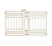IRIS USA 24"- 39" Dog Gate, Plastic Pet Gate Indoor, Expandable, Portable Dog Gate for Doorways, 25" H, White