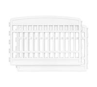 IRIS USA 24'' Pet Playpen 2 Panel Add-On, Dog Playpen, Puppy Small Medium Dogs, Heavy-Duty Molded Plastic, Rust-Free, Non-Skid Rubber Feet, Fold It Down, Easy Assemble, Customizable, White