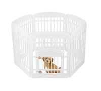 IRIS USA 34" 6-Panel Dog Playpen with Door, 63 x 63 x 34, Puppy Fence, Puppy Playpen, Dog Play Pen Indoors, Pet Fence, Puppies/Small Dogs, White