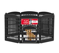 IRIS USA 34" 8-Panel Pet Playpen with Door, Dog Playpen, For Medium and Large Dogs, Keep Pets Secure, Easy Assemble, Fold It Down, Easy Storing, Customizable, Black