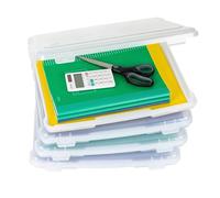 IRIS USA Board Game Storage |Made in USA| Slim Craft Case (4-Pack) - Clear