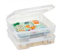 IRIS USA Board Game Storage |Made in USA| Thick Craft Case (2-Pack) - Clear