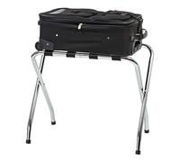 IRIS USA, Inc. Chrome Steel Foldable Suitcase Luggage Rack, Polyester, Silver, Regular