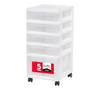 IRIS USA, Inc. Plastic Storage, White, 5 Drawer