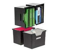 IRIS USA, Inc. Portable Desktop, Side Handles, Hanging File Folders, Tabs & Inserts, Letter Size, Black, L
