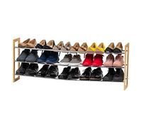 IRIS USA Metal Shoe Rack, Wood, Ash Brown, Expandable/Flat