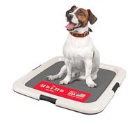 IRIS USA Pee Pad Holder - For Potty Training Regular Sized Dog & Puppy Pee Pads, Secured Latches, Non-Skid Feet, Leak Protection, Fits 22"x22" Pad or Larger, Square, Dark Gray