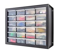 IRIS USA Plastic Drawer Storage Organizer, 24-Drawer Teacher Toolbox Bead Small Parts Organizer Cabinet for Hardware Crafts Nuts Bolts Tools Sticker Home Business Scrapbook Art Hobby Garage - Black