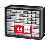 IRIS USA Screw Organizer, Hardware Storage Organizer, 44 Drawer Parts Cabinet, Plastic Drawer Storage for Hardware Crafts, Small Parts, Nuts and Bolts, Tool Storage, Scrapbook Art Hobby - Black