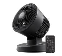 IRIS USA WOOZOO Desk Fan with Remote, Oscillating Turbo Air Circulator, 3 Speeds, 56ft Max Air Distance, Adjustable Tilt, Small Fan for Bedroom, Office, Dorm, Black
