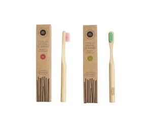 Irisana - Toothbrush - Pack of 4 - Brown - 9 x 20 x 2 cm - Bamboo Wood - Vegan - Active Charcoal and Double Height Bristles - Waxed Handle