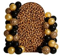 Irisbell Leopard Arch Backdrop Cover,7.2FT Spandex Fitted Wedding Arch Cover Farmhouse Western Cowboy Party Round Top Chiara Backdrop Stand Cover for Birthday Baby Shower Decorations (Leopard, 7.2FT)