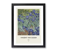 Irises By Vincent Van Gogh Exhibition Museum Painting Framed Wall Art Print, Ready to Hang Picture for Living Room Bedroom Home Office Décor, Black A4 (34 x 25 cm)