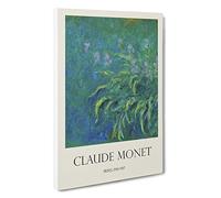 Irises Claude Monet Canvas Print | Gallery Wrapped 30mm Frame Wall Art | 30x20 inches | Ready to Hang | Impressionist Picture | Living Room Bedroom Lounge Office