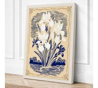 Irises Emerging Botanical Canvas Wall Art Print 24x16 Inch (61 x 41 cm)