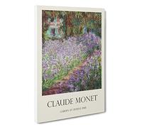 Irises Garden Claude Monet Canvas Print | Gallery Wrapped 30mm Frame Wall Art | 30x20 inches | Ready to Hang | Impressionist Floral Picture | Living Room Bedroom Lounge Office