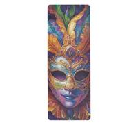 Irises Happy Mardi Gras yoga and pilates mat for men printed, non slip, non slip yoga mat towel with bag for carrying tapete para ejercicio 71x26 inches